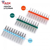 마그네틱드릴 마그드릴 10 개/몫 3.175 생크 카바이드 PCB 드릴 비트 인쇄 회로 보드 미니 CNC 드릴링 세트 마이크로 조각 엔드 밀 1mm 2mm, 0.3 TO 1.2mm