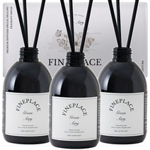 파인플레이스 디퓨저 200ml 3개 + 섬유스틱 15개 선물세트, 그린에어리