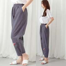 사입자mall F988 밑단포켓자수바지 몸빼바지 엄마바지 홈웨어 면바지 여름바지