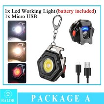 비상조명등 소방 손전등 baldr mini led working light 휴대용 포켓, 미니 손전등 g