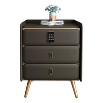 협탁금고 무선 충전 라이트 비밀번호 잠금 블루투스, 차려 입다 (수입소나무) 골든피트-체스트넛브라운 기본사