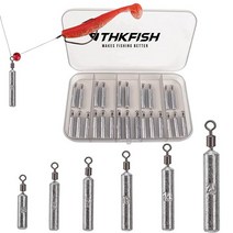 THKFISH 낚시 웨이트 싱커 드롭 샷 키트 리그 프리 물방울 모양 25개 3.5g, 3/8oz(10g) - 25pcs, E-Slender Shape Free Rig Weigh