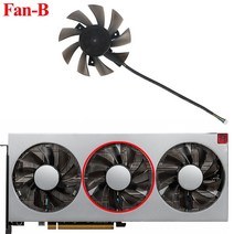 컴퓨터 CPU쿨러 XFX/Sapphire/PowerColor/MSI/Gigabyte Radeon VII GPU 냉각 팬용 75MM AMD 비디오 카드 쿨, 02 fan B_01 없음 RGB_01 Black