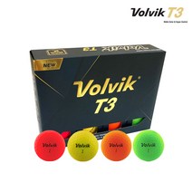 볼빅 T3 레인보우 컬러볼 12구 VIVID무광 3피스, 1개, 레인보우[컬러볼]