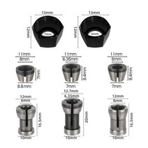 라우터 트리머 비트 8pcs CNC 라우터 비트 콜렛 척 어댑터 클램핑 너트 6/6.35/8mm 조각 기계 나무 트리밍, 한개옵션0