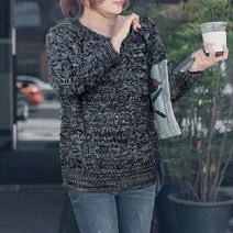 겨울니트패션 니트티 꽈배기 라운드 따뜻한 간절기
