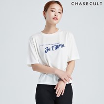 체이스컬트 여성 레터링 그래픽 반팔 티셔츠-KCRG5859E0A