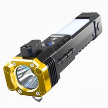 led 초강력 사냥용 써치라이트 후레쉬 멀티 도구 LED 손전등 충전식 및 방수 밝은 빛 비상 캠핑 자동차 안전 유리 차단기, 금
