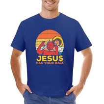 Jesus Have Your Back 주짓수 레트로 기독교 남성용 티셔츠 미적 옷 그래픽