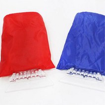 시린손 보호 장갑용 성에제거 스크래퍼 차유리김서림 차뒷유리 차량앞유리 동결유리, 레드
