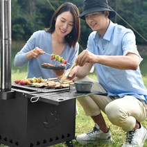 야외 휴대용 캠핑용 화목난로 전원주택 장작불멍 화로 우드스토브 캠핑 난로, 화목난로 소형