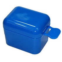 블루/레드 안전보관 플라스틱 틀니통 택1 의치통 수납 케이스 위생 틀니함, 1개, 파랑