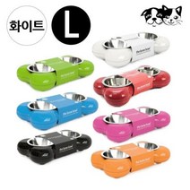 제이스토어 / 뼈다귀 화이트 패션쌍 L 강아지 식기, 본상품선택