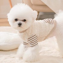 펫라이엇 강아지옷 가을 겨울 스티칭 후리스 티셔츠, FW2-16_화이트