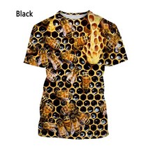 양봉옷 말벌보호복 방충 벌초복 허니 비 티셔츠 캐주얼 반팔 동물 프린트 여름 패션