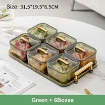 케이터링 플레이팅 접시 월남쌈 구절판 그릇 나눔 홈파티 핑거푸드 출장 뷔페 대접시Light Luxurious Trans, 07 Green-6 Boxes