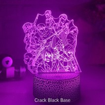 3D 홀로그램 팬 프로젝터 디스플레이 애니메이션 led 라이트 공격 타이탄 벽지 그룹, 크랙 블랙, 16색 리모컨, 협력사