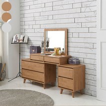 델파B 슬라이드 화장대세트 YY983-1, 오크화이트