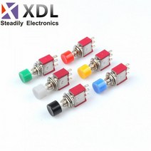 1Pcs 3Pin C-NO-NC 6mm 미니 순간 자동 복귀 푸시 버튼 스위치 ON-(ON) 2A 250VAC/5A 120VAC 토글, 03 green