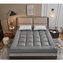 굿잠 기숙사 두꺼운 매트리스 싱글 더블 퀸 킹 소프트 토퍼 매트리스, A. 그레이_90x200cm