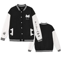 NICNZQI Varsity 재킷 여성용 귀여운 고양이 프린트 야구 재킷 봄버 코트 버튼 다운 캐주얼 재킷 아웃웨어 블랙.