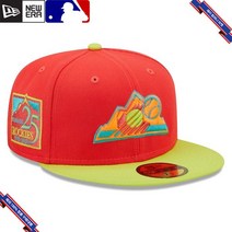 [미국정품] 865875 스냅백 캡모자 MLB [콜로라도 로키스] 뉴에라 25th Anniversary Lava Highlighter Combo 59FIFTY Fitted Hat