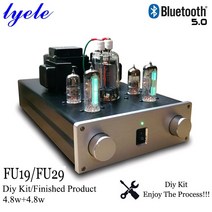 진공관앰프 DIY 키트 lyele 오디오 fu 진공관 증폭기 diy hifi 전력 증폭기 클래스 a 4 8w 2 블루투스 5 0 싱글 엔드 하이 엔드 오디오, bt 키트가 포함된 fu19, 110v
