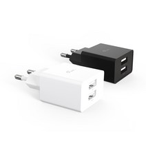 아이오랩 아이차저 USB 고속 충전기 2포트 멀티 충전기, 블랙, 블랙, 1개