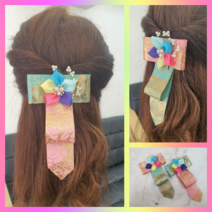 신비리본-한복 댕기 집게핀