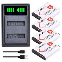 카메라 베터리 호환 np-bg1 np-fg1 npbg1 np bg1 + led 듀얼 usb 충전기 소니 사이버 샷 dsc-h7 dsc-h9 dsc-h10 dsc-h20 배터리, 4 배터리 세트