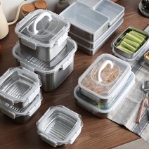 절임통 간장 게장통 게장용기, 손잡이형 정사각돔 1600ml