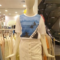 씨씨콜렉트 NC12 비치프린트 티셔츠 C212PSM054