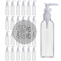 [50EA묶음판매] 미니디스펜서용기 30ml 50ml 60ml 75ml 80ml 100ml, 흰색캡, 50개, 100ml 투명용기