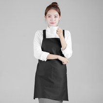 오투라이프에이프런 베이직 바리스타 기본형 앞치마, 블랙