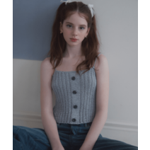 LETTER FROM MOON 에밀리 버튼 니트 뷔스티에 ( 그레이 ) Emily Button Knit Bustier (Gray)