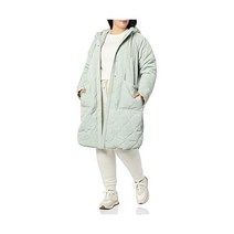 Amazon Aware Essentials 여성 발수성 리사이클 폴리에스터 중장 누빔 후드 코트 플러스사이즈 가능 이전에는 라이트 세이지 그린 미디엄