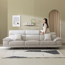 세계로가구 로이스 4인용 조야 아쿠아텍스 이지클린 패브릭 소파, 소프트그레이, 스툴미포함