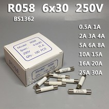 고속 블로우 세라믹 퓨즈 RO58 6x30mm 250V 0.5A 1A 2A 3A 4A 5A 6A 8A 10A 13A 15A 16A 20A 25A 30A 10 개, [10] 13A