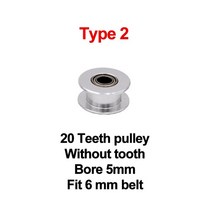 3D프린터부품 GT2 아이들러 타이밍 풀리 16-톱니 20-3D 프린터 부품 용 베어링이있는 3mm 또는 5mm 보어가, Black Color, Type 2