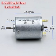 닥트모터 연기 흡입기 송풍기 듀얼 샤프트 RS365-14170 6-24V 365 DC 모터 카본 브러시 진공 청소기용 대형 토크 신제품, [02] B (11mm shaft), 02 B 11mm shaft