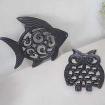 부엉이 물고기 냄비받침 주물 유니크 이쁜 주방용품 주전자 앤틱