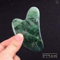 괄사마사지기 마사지스틱 마사지괄사 혼합 색상 형석 괄사 도구 천연 석재 건강 관리 녹색 목 스파 긁기 크리스탈 마사지 헤드 얼굴, Heart shape