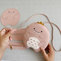 NICKKIM 닉킴 DIY 가방 만들기 키트, 아기공룡 핑크, 1개