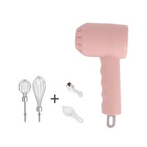 무선 음식 믹서 휴대용 전기 손 3 속도 전력 반죽 믹서기 계란 비터 베이킹 핸드 주방 도구, 02 Pink, 02 Pink