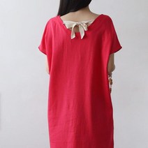 마롱패션 브이혼방미디 원피스 린넨 마 베이지