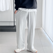 코튼 남자 사계절 특양면 빅사이즈 데일리 롱 와이드 스판 밴딩 트레이닝 바지 팬츠 (5color)