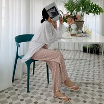여성 팬츠 바지 데일리 프로티 도트 밴딩 플리츠