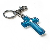 귀엽고 예쁜 크리스챤 십자가 열쇠고리/선물용 악세사리 키링선물, 3 Deep Blue 딥블루 (진청)