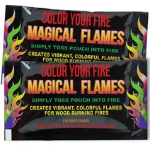 Magical Flames 화덕을 위한 다채롭고 생생한 불꽃 만들기 - (4팩) - 캠프파이어 모닥불 야외 벽난로 - 마법적이고 다채롭고 무지개 신비로운 불꽃 - 두 배 -