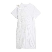 22SS SIMONE ROCHA 시몬로샤 레이스 러치드 원피스 화이트 TS3320491